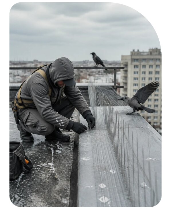 Защита от ворон под ключ в Прокопьевске по цене от 5169 р. | Сенат-Прк